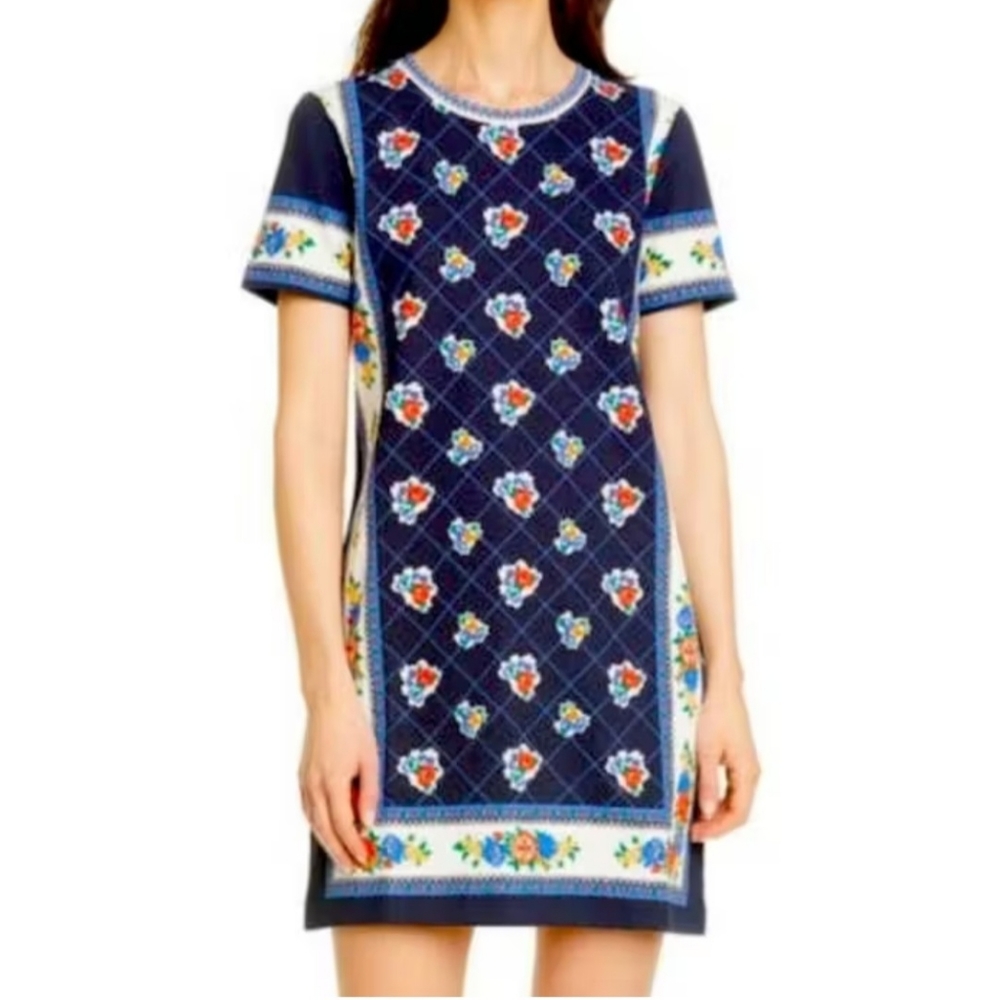 Tory Burch navy floral t-shirt dress,  ladies size xs